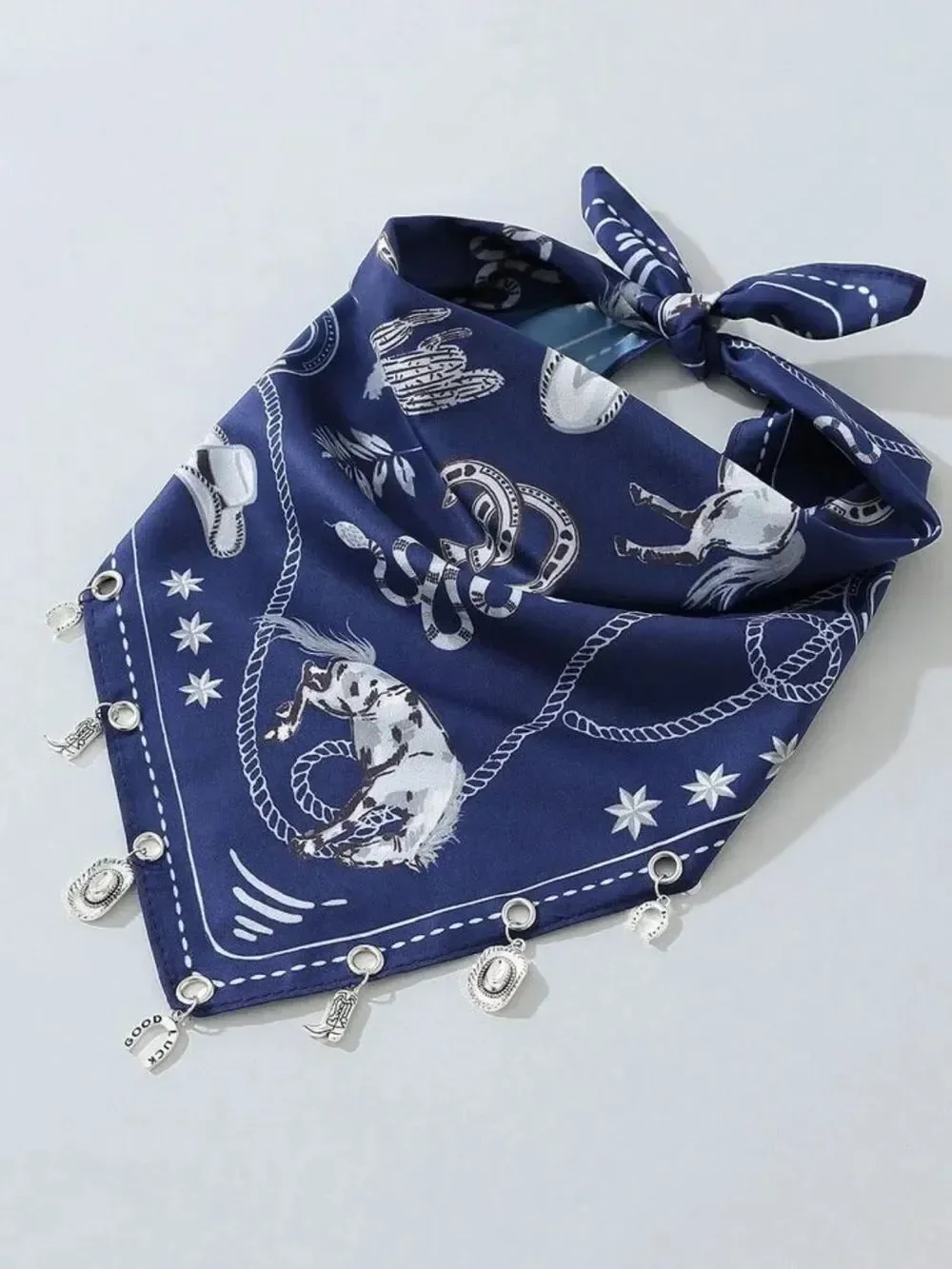 Navy Western Charm Bandana Scarf S201